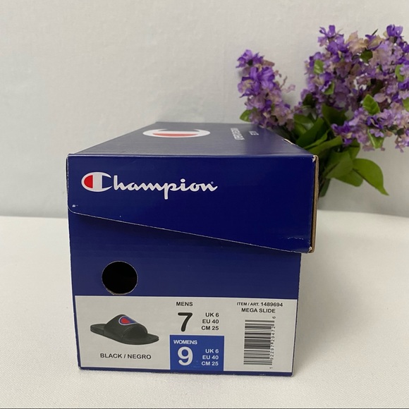 Champion Slide Sandals,Black Unisex,NWT - Picture 6 of 6